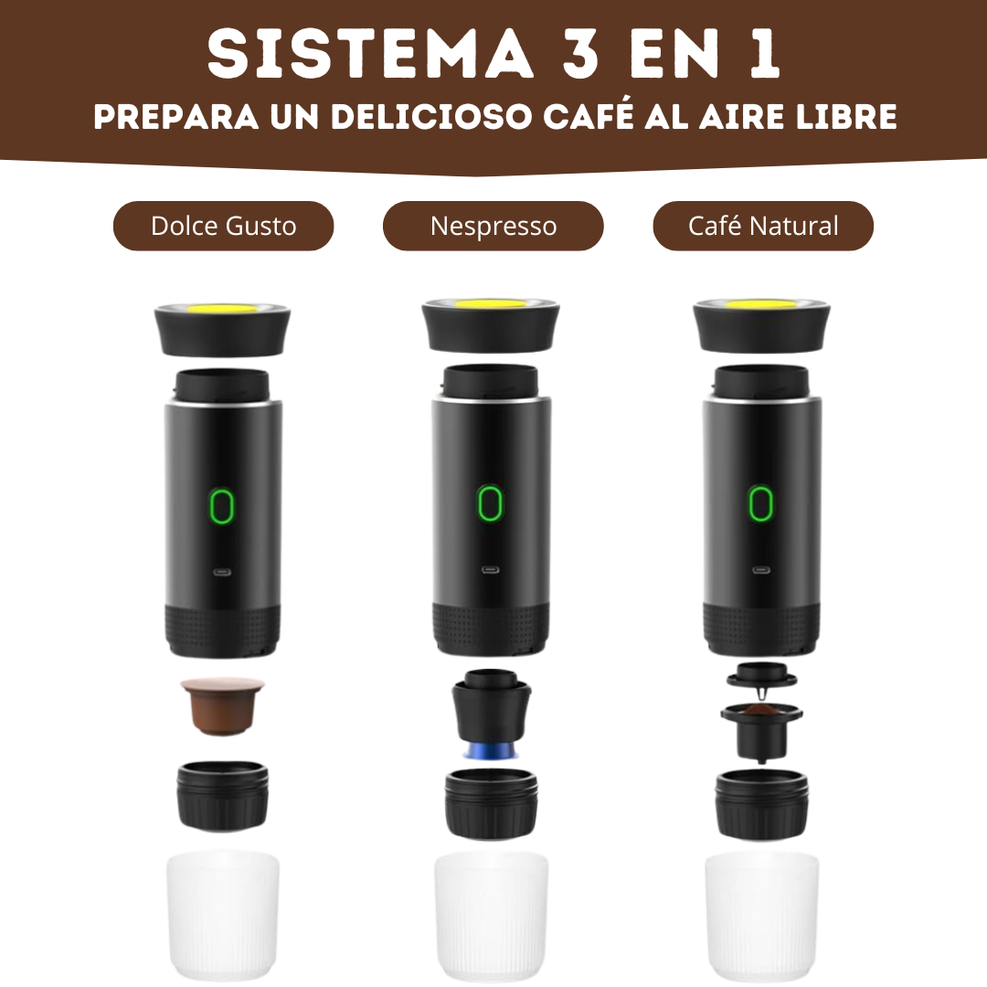 Cafetera Portátil Eléctrica con Sistema 3 en 1