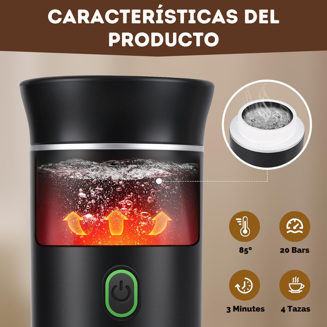 Cafetera Portátil Eléctrica con Sistema 3 en 1